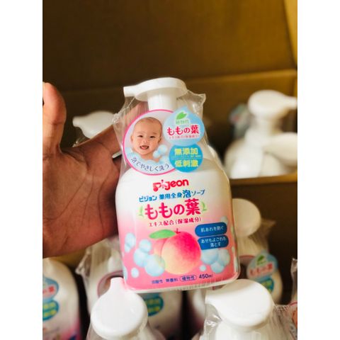 {Hàng Chính Hãng} Sữa Tắm Gội Tạo Bọt Đào Nhật Bản - Chai 450ml