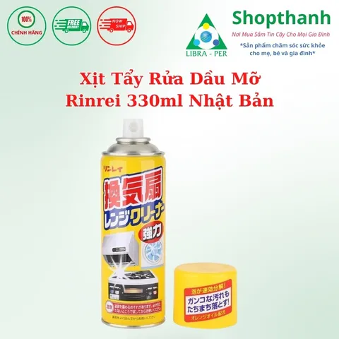 Chai Xịt Rửa Mảng Bám Dầu Mỡ Đa Năng Rinrei 330ml Đánh Bay Dầu Mỡ Mảng Bám Nhà Bếp