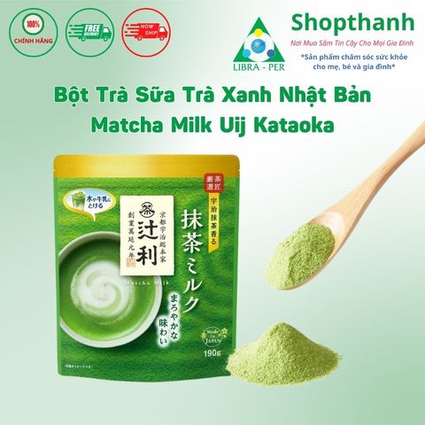 Bột Trà Sữa Matcha Milk Kataoka 190g Nhật Bản Hương Vị Thơm Ngon, Dễ Pha Chế Latte & Làm Bánh