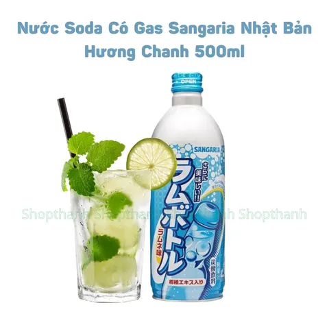 Nước Soda Sangaria Nhật Bản 500ml Chính Hãng – Vị Trái Cây Tự Nhiên Sảng Khoái, Không Ngọt Gắt