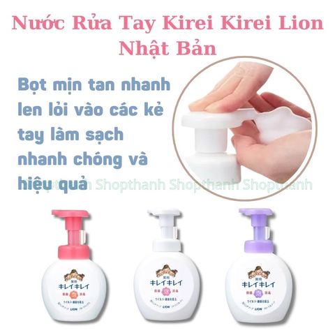 Nước Rửa Tay Kirei Kirei Nội Địa Nhật Bản | Bọt Mịn Diệt Khuẩn 99.9% – An Toàn Cho Trẻ Em & Người Lớn