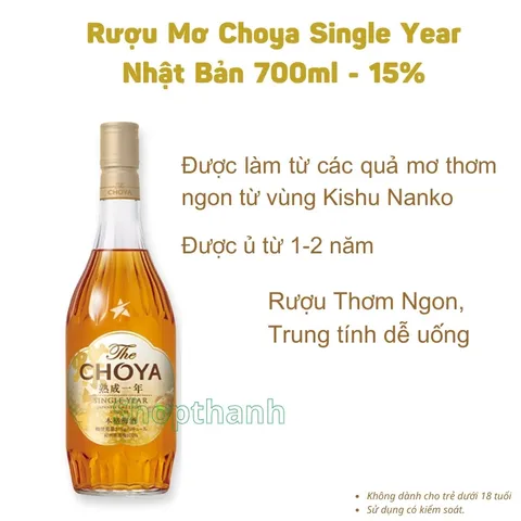 Rượu Mơ Choya Chai 700ml - Nồng Độ 14% - Rượu Mơ Ngâm Kishu Nhật Bản {Shop Thanh}