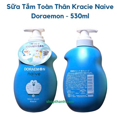 Sữa Tắm Kracie Naive Doremon Nhật Bản - Bọt Mịn Dịu Nhẹ Chiết Xuất Từ Thực Vật Hương Đào Cho Da Nhẹ Nhàng, Dưỡng Ẩm Tự Nhiên