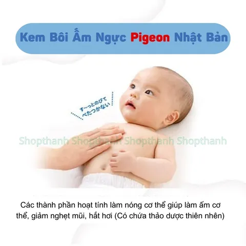 {Hàng Chính Hãng} Kem bôi làm ấm ngực giảm nghẹt mũi hắt hơi cho bé 6 tháng tuổi Nhật Bản {Shop Thanh} 756021