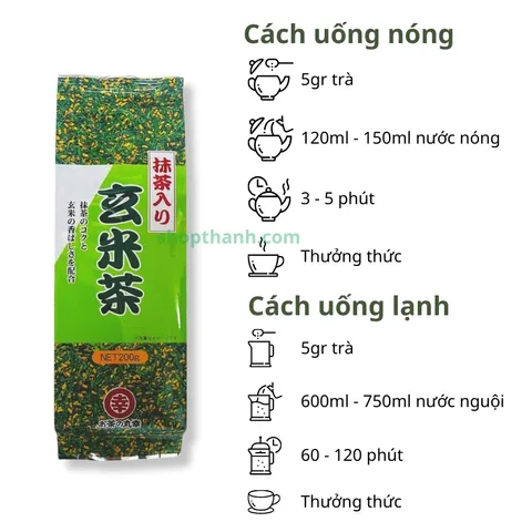 Trà Xanh Gạo Lứt Matcha Maruko Tsuboichi 200g | Genmaicha Nhật Bản Thơm Ngon Tốt Sức Khỏe Gia Đình 756028