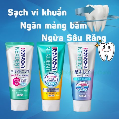 Kem Đánh Răng Kao NEXDENT Nhật Bản -  Làm Sạch Sâu Ngừa Sâu Răng Và Trắng Răng Tự Nhiên Cho Gia Đình
