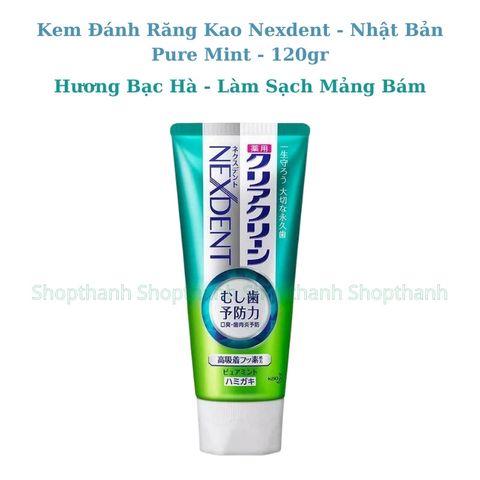 Kem Đánh Răng Kao NEXDENT Nhật Bản -  Làm Sạch Sâu Ngừa Sâu Răng Và Trắng Răng Tự Nhiên Cho Gia Đình