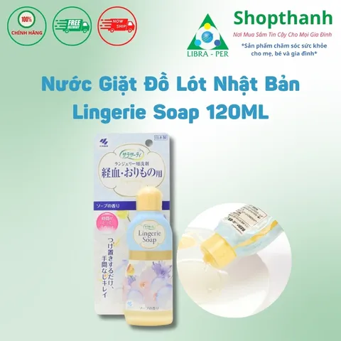 Nước Giặt Đồ Lót Lingerie Soap 120ml Kobayashi Nhật Bản - Tẩy Sạch Kháng Khuẩn Dịu Nhẹ Bảo Vệ Đồ Lót