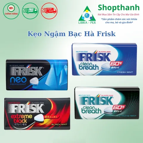 Kẹo Ngậm Thơm Miệng Frisk Clean Breath Bạc Hà Nhật Bản Không Đường Tự Tin Giao Tiếp