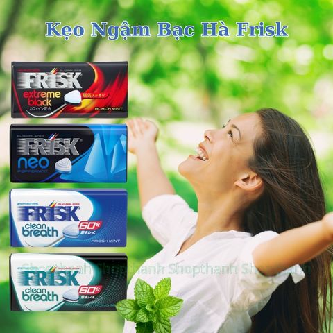 Kẹo Ngậm Thơm Miệng Frisk Clean Breath Bạc Hà Nhật Bản Không Đường Tự Tin Giao Tiếp