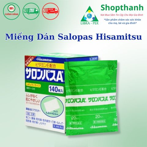 Miếng dán Salonpas Hisamitsu Nhật hộp 140 miếng 756090