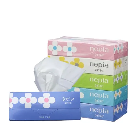 Khăn Giấy Lụa Nepia Nepi Nhật Bản - 5 Hộp 150 Tờ Mềm Mại, An Toàn Cho Làn Da Nhạy Cảm, Chất Lượng Cao Cấp