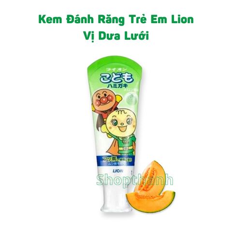 Kem Đánh Răng Trẻ Em Lion Nhật Bản - Ngăn Ngừa Sâu Răng & Bảo Vệ Răng Sữa An Toàn, Hương Vị Trái Cây Thơm Ngon, Tuýp 40g