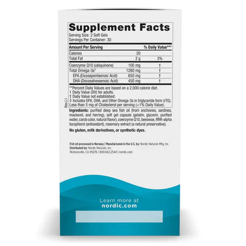Dầu cá Omega-3 Nordic Naturals Ultimate Omega CoQ10 60 Softgels của Mỹ