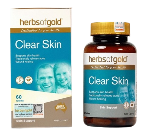 Herbs of Gold Clear Skin (60 Viên) - Viên Uống Hỗ Trợ Giảm Mụn & Sức Khỏe Làn Da