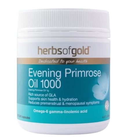 [Nhập khẩu] Viên uống Herbs of Gold Evening Primrose Oil 1000 hỗ trợ cân nội tiết nữ (200 viên)