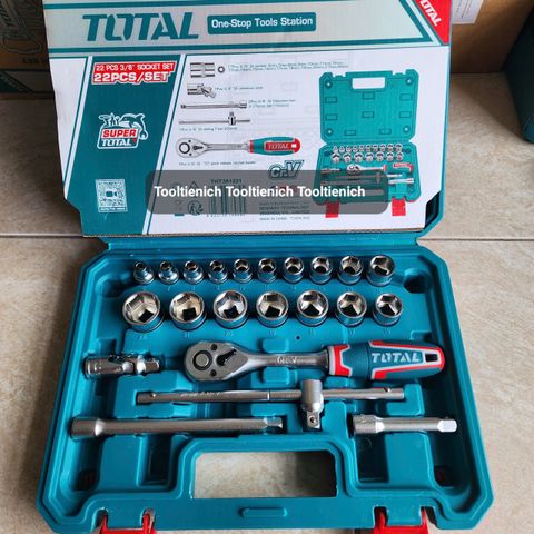 (T17) BỘ TUÝP 3 8 INCH 22 CHI TIẾT TOTAL THT38122 CHUYÊN NGHIỆP CHO MỌI CÔNG VIỆC SỬA CHỮA