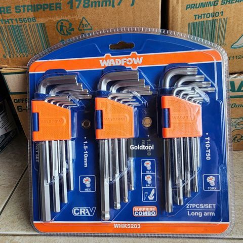(T17) COMBO 3 BỘ LỤC GIÁC WADFOW WHK5203 ĐẦU BẰNG ĐẦU BI VÀ TORX 27 CHI TIẾT CHUYÊN DỤNG
