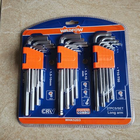 (T17) COMBO 3 BỘ LỤC GIÁC WADFOW WHK5203 ĐẦU BẰNG ĐẦU BI VÀ TORX 27 CHI TIẾT CHUYÊN DỤNG