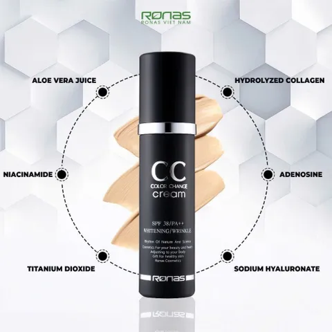 KEM NỀN CHỐNG NẮNG CC CREAM RONAS HÀN QUỐC