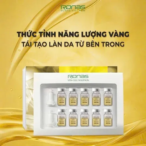 TINH CHẤT RONAS VITA-CELL SOLUTION PHỤC HỒI & DƯỠNG SÁNG DA 10 lọ x 5ml
