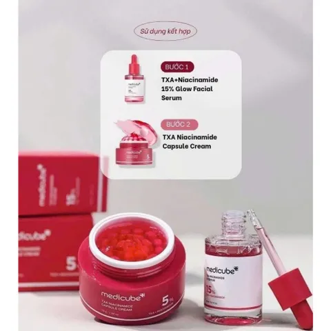 SERUM VÀ KEM DƯỠNG MEDICUBE TXA + NIACINAMIDE SÁNG DA MỜ THÂM ĐỀU MÀU HIỆU QUẢ