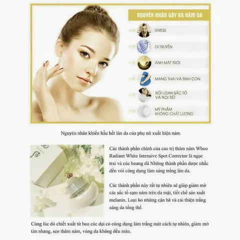 SALES CAO NÁM WHOO MINI 4ML GIẢM NÁM, DƯỠNG SÁNG DA