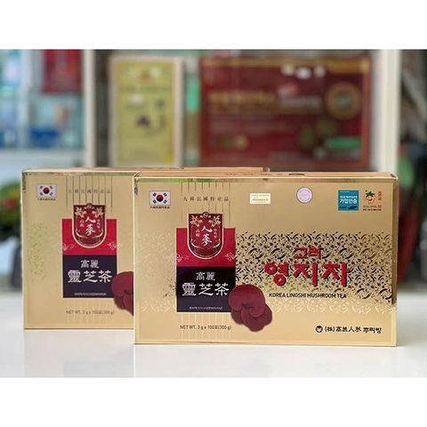 TRÀ SÂM VÀ TRÀ NẤM LINH CHI INSAM 100 gói HÀN QUỐC CAO CẤP