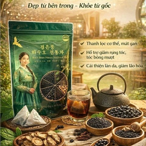TRÀ NGŨ CỐC TỪ ĐẬU ĐEN MÈ ĐEN DÂU TẰM KỶ TỬ GẠO LỨC HÀN QUỐC ĐẸP TỪ TRONG KHỎE TỪ GỐC