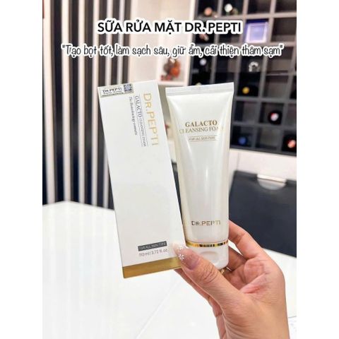 Sữa Rửa Mặt Tạo Bọt Dr.Pepti Galacto Cleansing Foam 110ml làm sạch sâu giữ ẩm cải thiện thâm sạm
