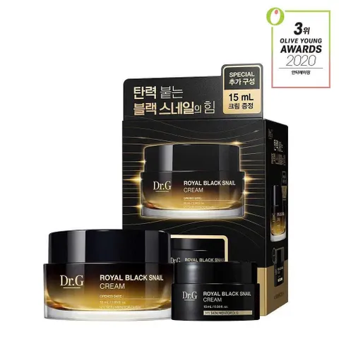 KEM ỐC SÊN DR.G ROYAL BLACK CREAM DƯỠNG ẨM & CHỐNG LÃO HOÁ ĐỈNH CAO 2 hũ