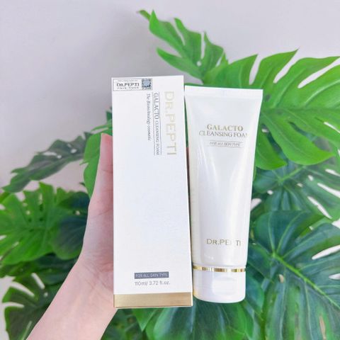 Sữa Rửa Mặt Tạo Bọt Dr.Pepti Galacto Cleansing Foam 110ml làm sạch sâu giữ ẩm cải thiện thâm sạm