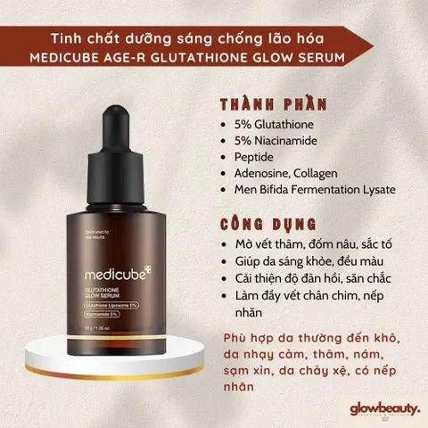 SERUM MEDICUBE GLUTATHIONE GLOW DƯỠNG SÁNG SĂN CHẮC DA 30ML