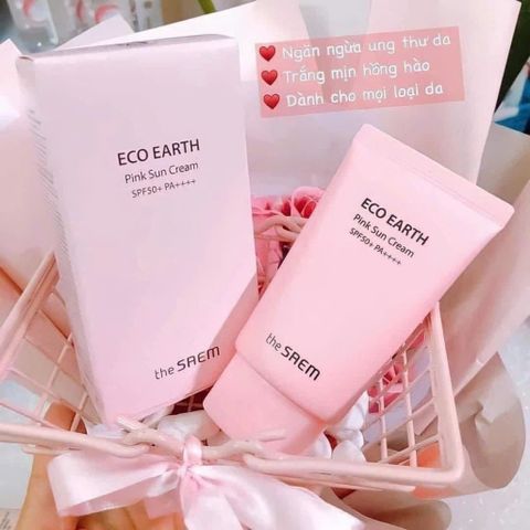 KEM CHỐNG NẮNG The Saem Eco Earth Power Pink SPF50+ PA+++