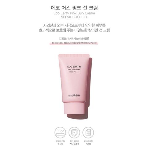 KEM CHỐNG NẮNG The Saem Eco Earth Power Pink SPF50+ PA+++