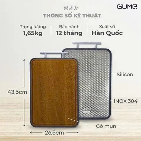 Thớt Kháng Khuẩn 2 Mặt Gume TGI-01 kháng khuẩn