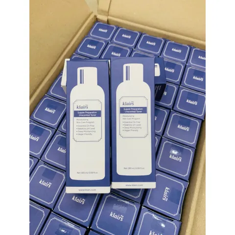 Nước hoa hồng Klairs Supple Preparation Unscented Toner dưỡng ẩm sâu, làm dịu da 180ml
