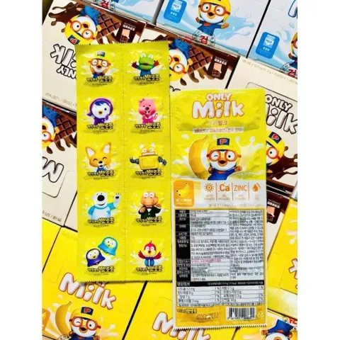 KẸO SỮA PORORO ONLY MILK HÀN QUỐC hộp 25 vỉ- mỗi vỉ 10 viên