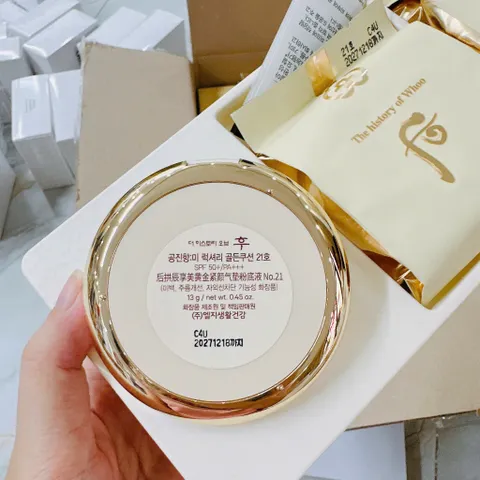 Set Phấn Phủ Whoo Gongjinhyang Mi Luxury Golden Cushion Glow Special 3 sản phẩm