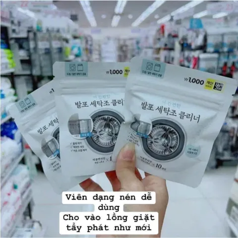 Viên Tẩy Vệ Sinh Lồng Máy Giặt DAISO - Hàn Quốc (Gói 10 viên)