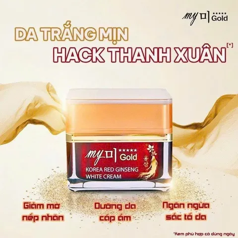 KEM SÂM MY GOLD DƯỠNG DA NGÀY VÀ ĐÊM -AQUA WRINKLE & WHITENING CREAM 50ML
