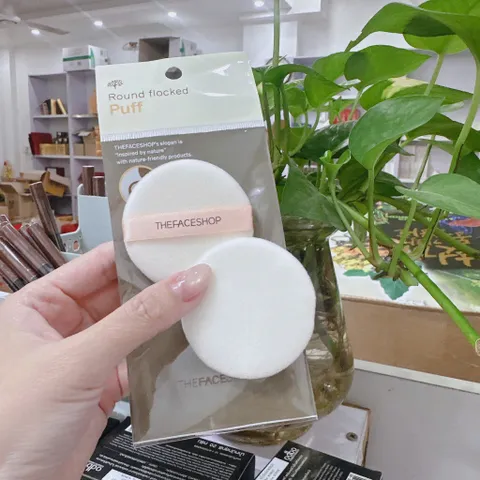 BÔNG PHẤN PHỦ THE FACE SHOP ROUND NBR PUFF HÀN QUỐC gói/ 2 miếng bông