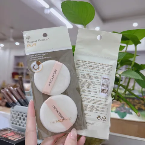 BÔNG PHẤN PHỦ THE FACE SHOP ROUND NBR PUFF HÀN QUỐC gói/ 2 miếng bông