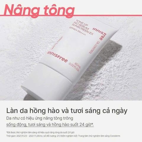 Kem Chống Nắng Innis Free Hồng Tone Up Nâng tông, kiềm dầu kℎông bết dínℎ