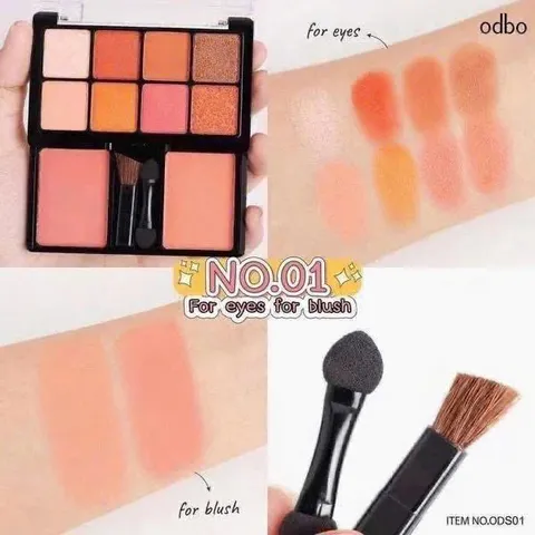 Phấn mắt odbo 2 tầng vs bảng mắt 8 ô và 2 má hồng