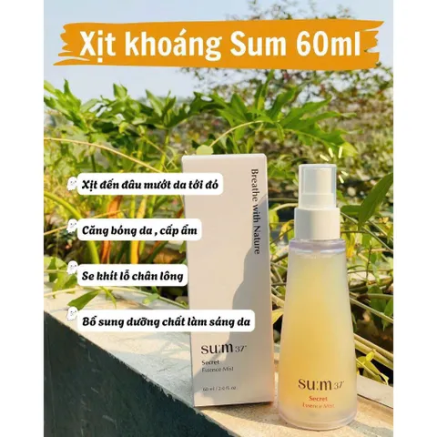 XỊT KHOÁNG SUM 37 SECRET ESSENCE 60ML  NƯỚC THẦN CĂNG BÓNG