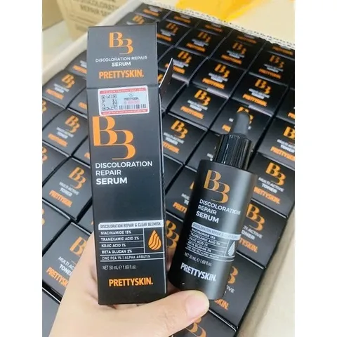 BỘ ĐÔI B3 PRETTYSKIN DƯỠNG TRẮNG MỜ THÂM NÁM Toner B3 - 205ml và Serum B3 - 50ml