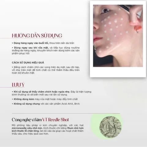 TINH CHẤT VI KIM VT REEDLE SHOT SPA TẠI NHÀ CHUẨN HÀN 2 chai 30ml + 3 gói sample