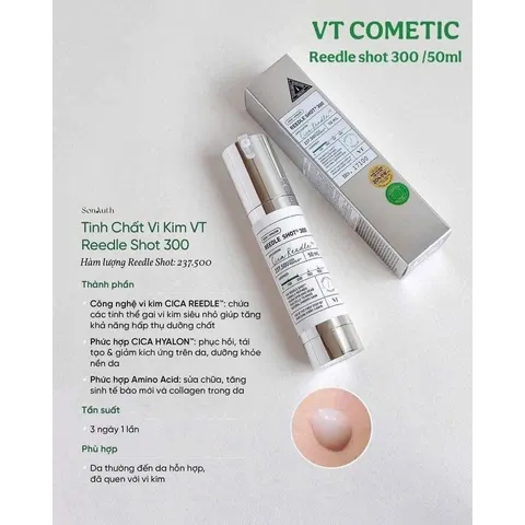 TINH CHẤT VI KIM VT REEDLE SHOT SPA TẠI NHÀ CHUẨN HÀN 2 chai 30ml + 3 gói sample