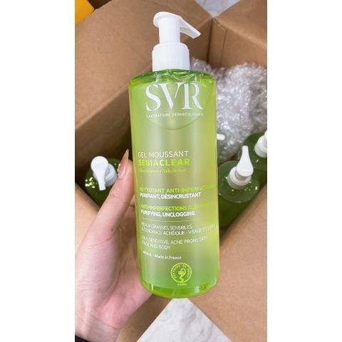 Sữa Rửa Mặt Cho Da Dầu Mụn SVR Sebiaclear Gel Moussant  400ml mẫu mới nhất sạch sâu ngăn mụn